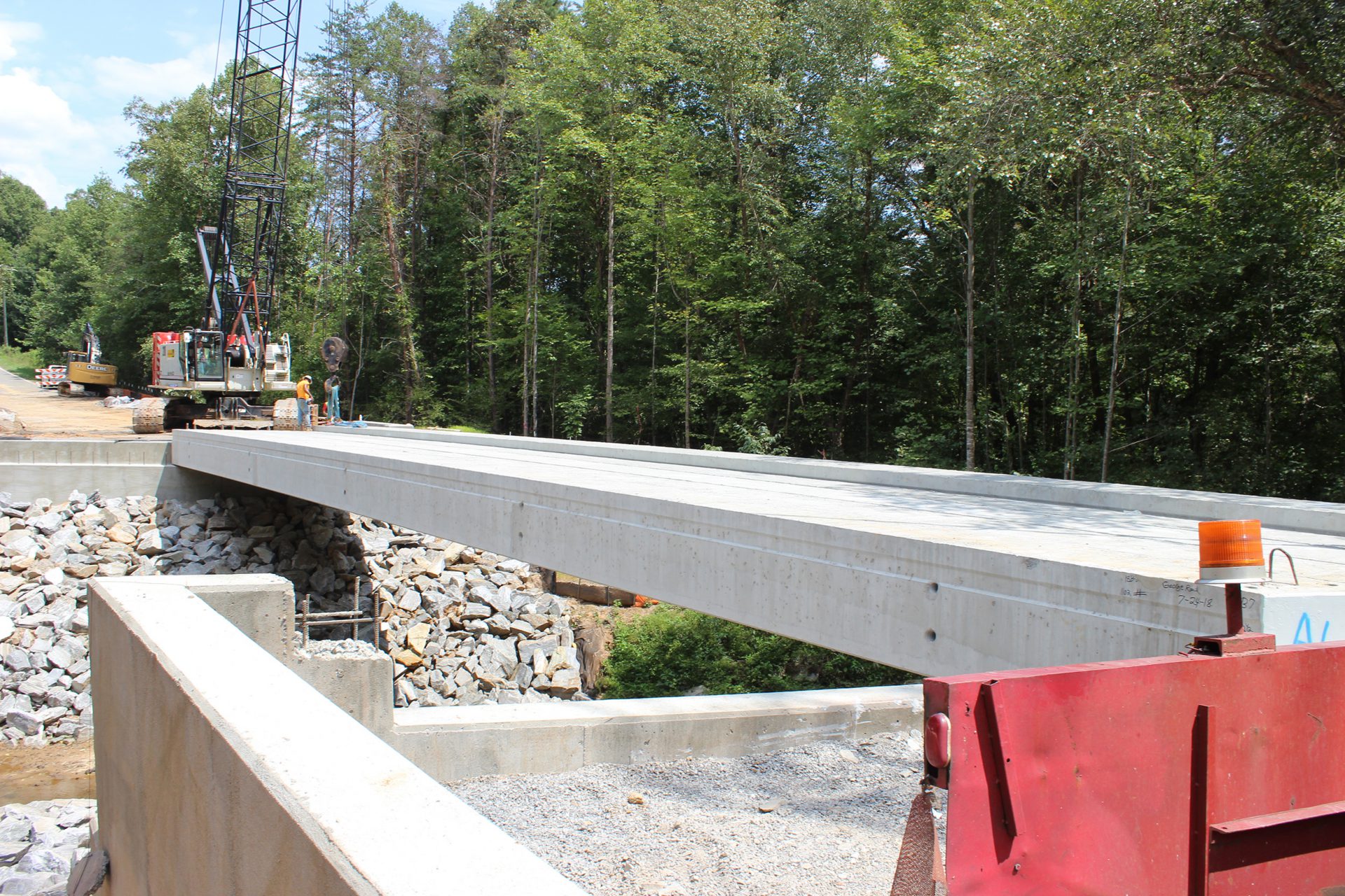 precast concrete beam on construction site