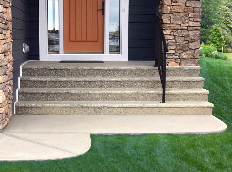 precast concrete front steps of house