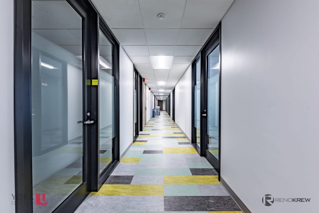 hallway of York University project by Renokrew