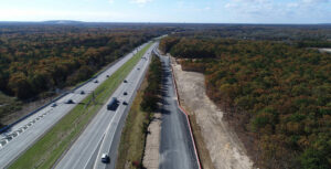 aerial view of highway construction